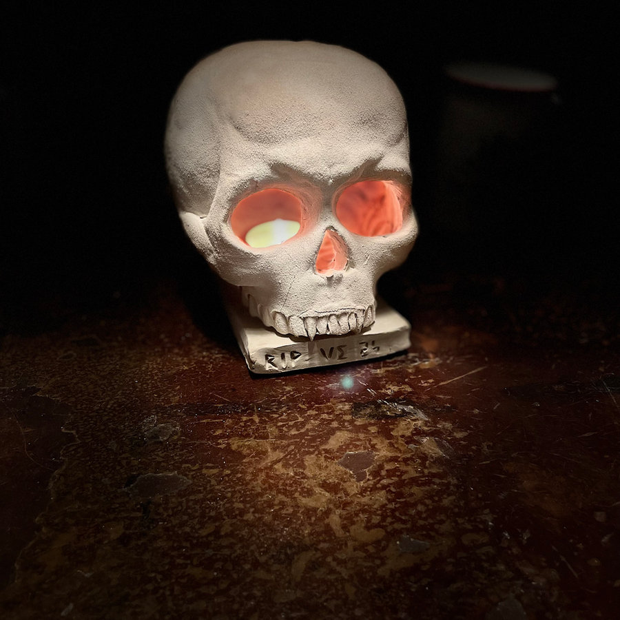 Frankie (works as a candle shade), ceramic sculpture