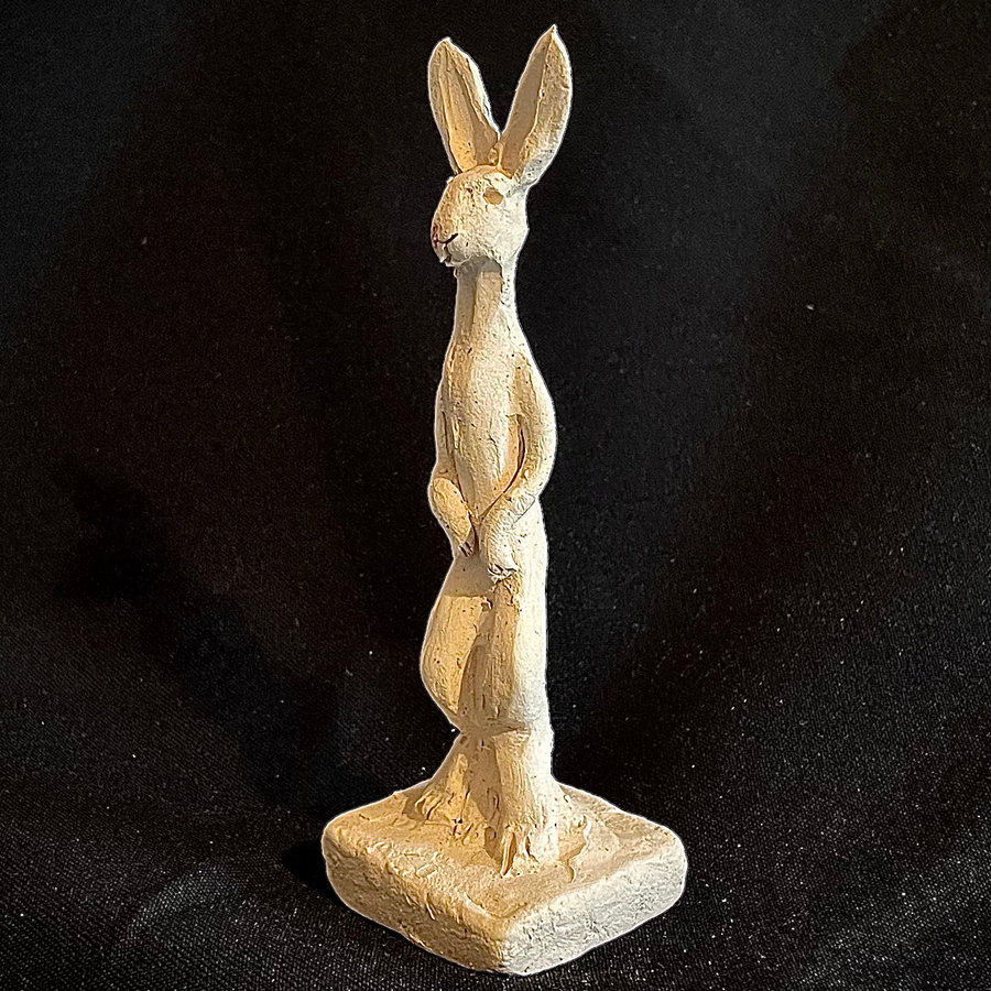 The mountain hare, ceramic sculpture